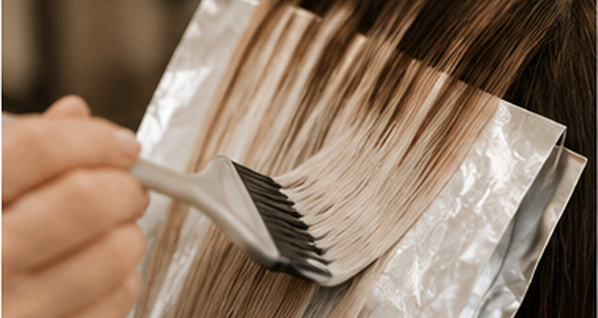 Example of dimensional balayage and highlights color